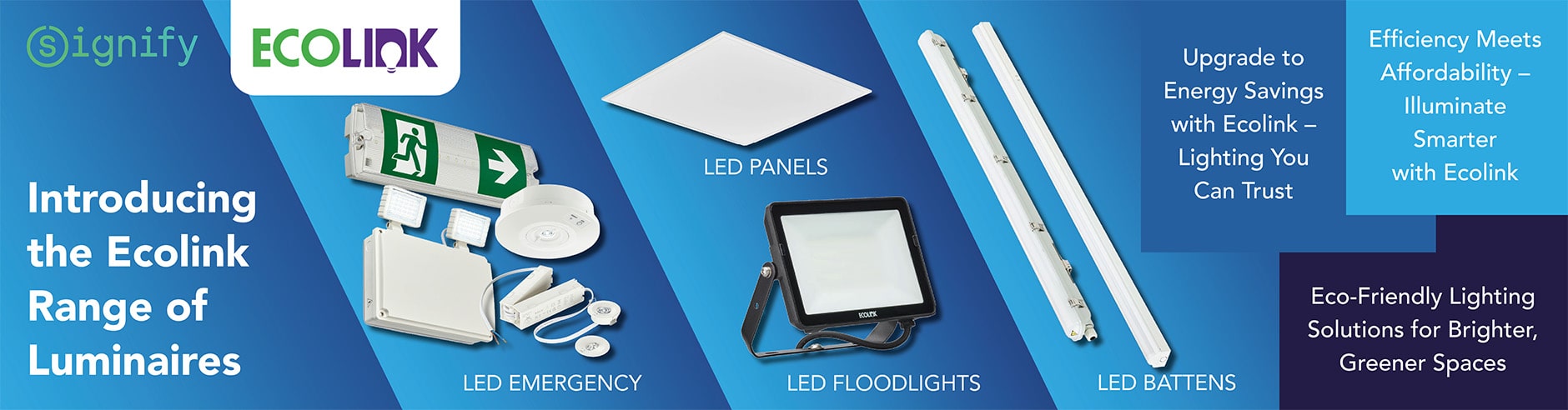 signify ecoink led products and emergency signage