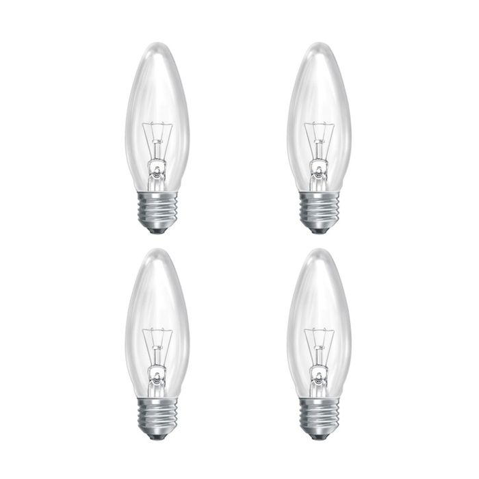 25w ES Clear Candle 35mm Pack of 4
