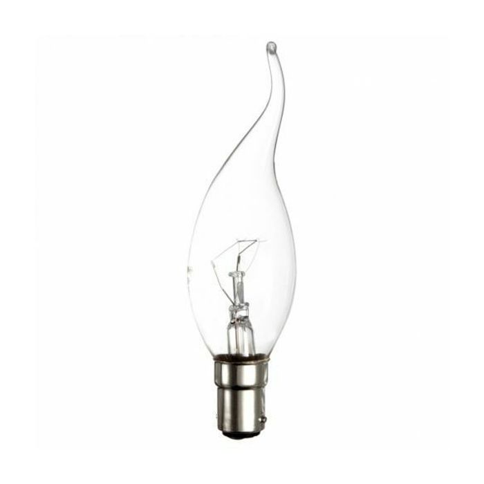 40W SBC Candlelux Double Life Tipped Clear DISCONTINUED