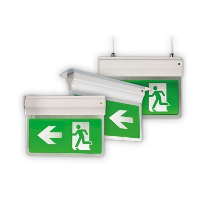 Ansell Eagle 3-in-1 LED Emergency Exit Sign- White Self Test