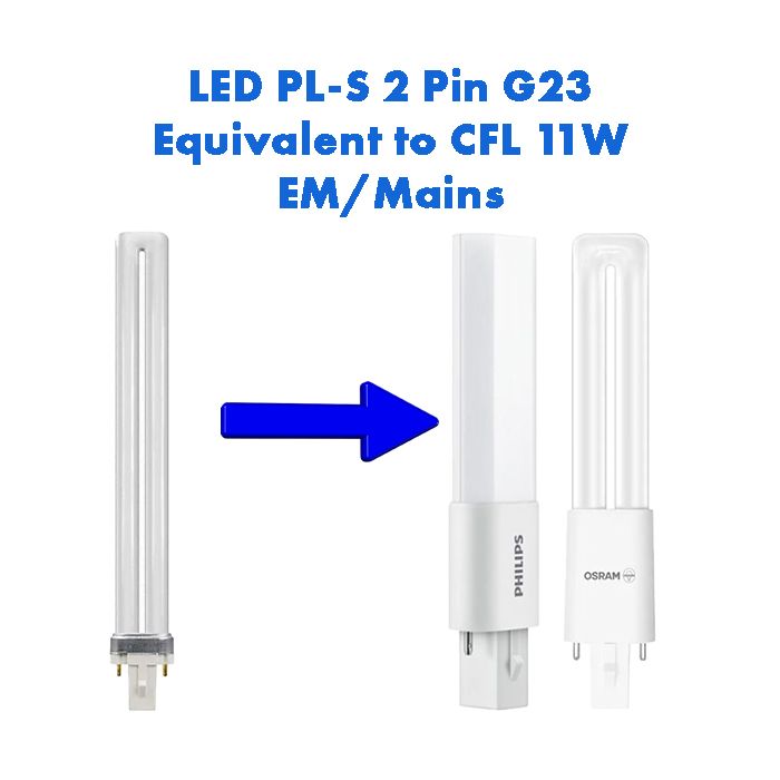 EM LED PL-S Equivalent to 11W CFL 2 Pin G23