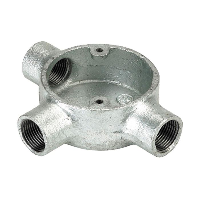 Galvanised Steel Conduit Tee Box - 20mm
