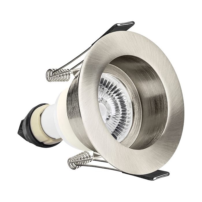 Integral LED Satin Nickel Round Recessed Fire-Rated Downlight