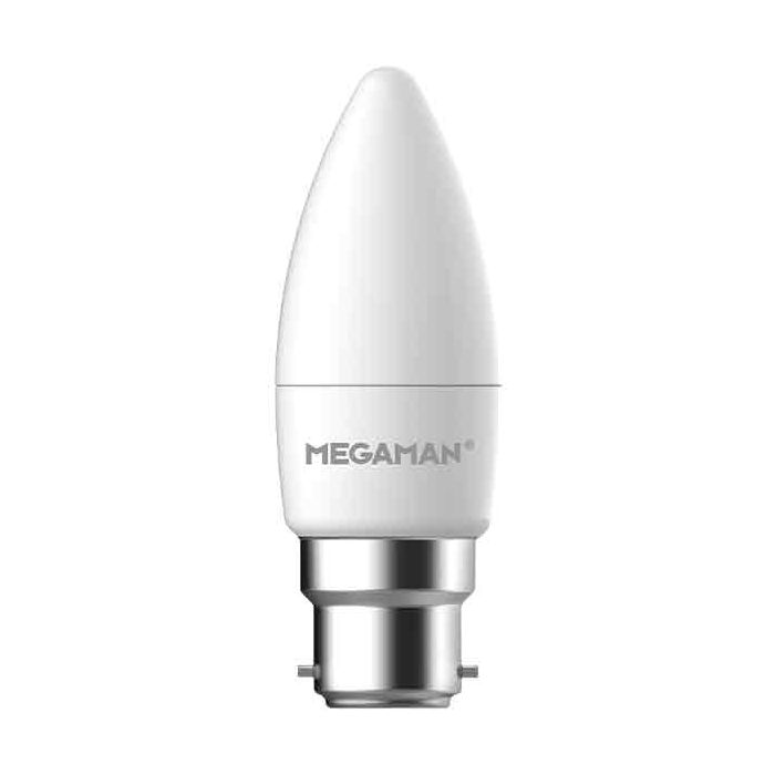 Megaman LED B22 Opal Dimmable Candle 5.5W Warm White