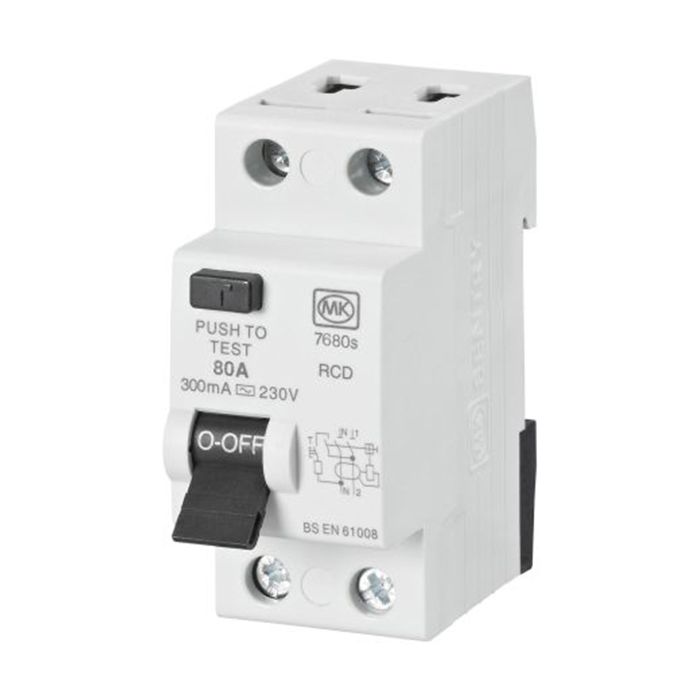 MK Sentry 7680S 80A 300mA RCD 2 Pole