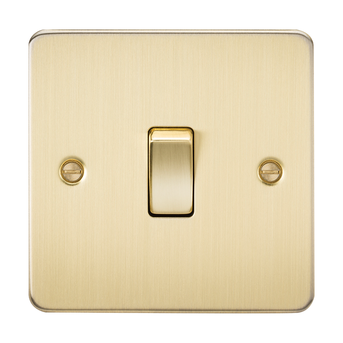ML Accessories Brushed Brass 1 Gang 2-Way Flat Plate Switch