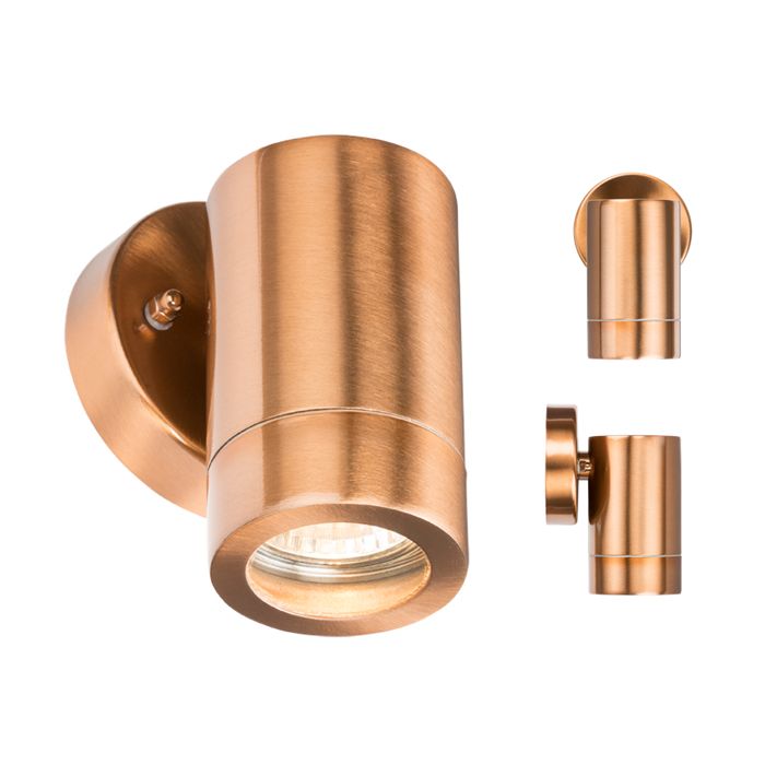 MLA Knightsbridge IP65 Copper Fixed Wall Light GU10 35W
