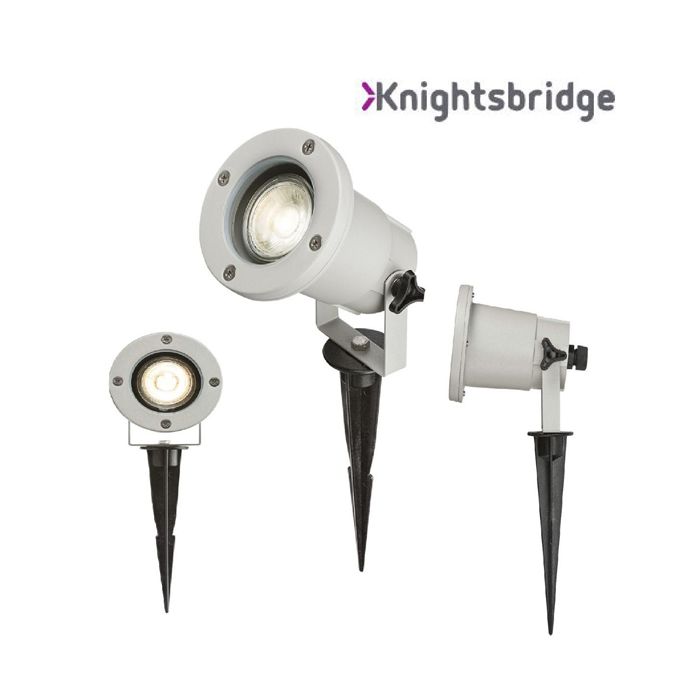 MLA Knightsbridge 230V IP65 GU10 Ground Spike - Grey