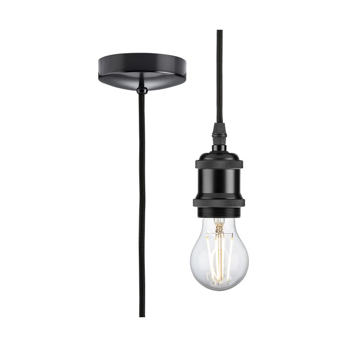 MLA Knightsbridge 1.8M E27 Vintage Pendant Set  Matt Black