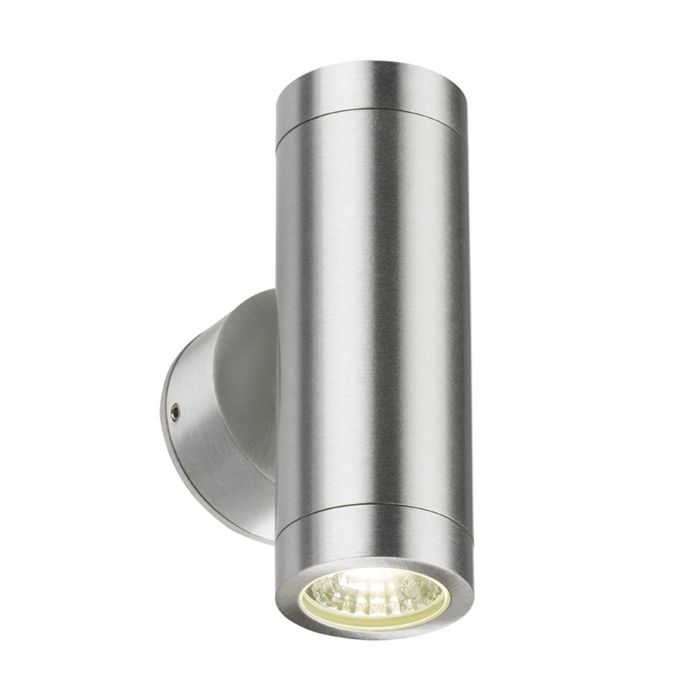 MLA Knightsbridge LWALL2 Brushed Chrome LED Wall Up and Down Light 3500K White IP65 2 x 3W 230V