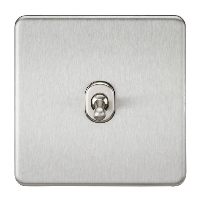 MLA Screwless 10AX 1G 2-Way Toggle Switch - Brushed Chrome