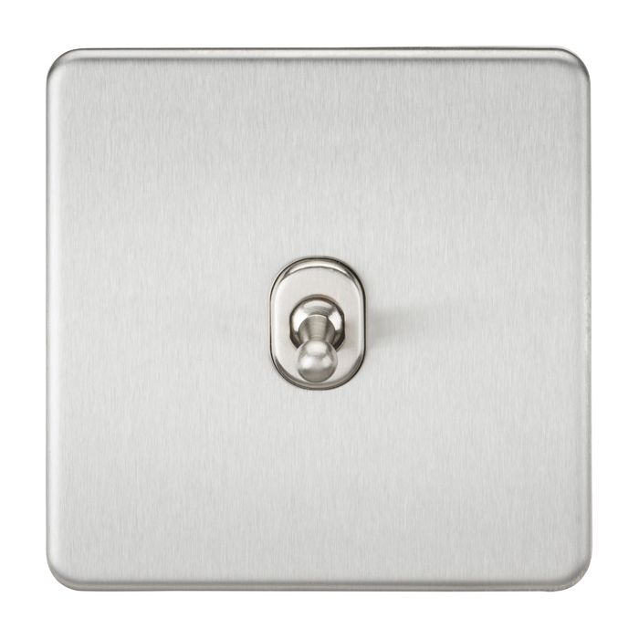 MLA Screwless 10AX 1G Intermediate Toggle Switch - Brushed Chrome