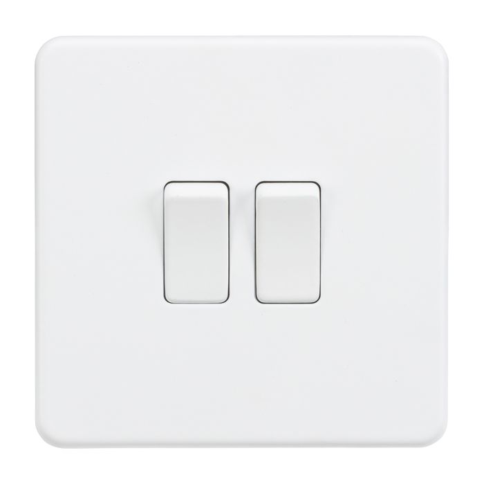 MLA Screwless 10AX 2G 2-Way Switch - Matt White