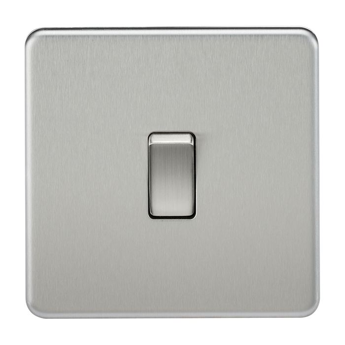 MLA Screwless 20A 1G DP Switch - Brushed Chrome