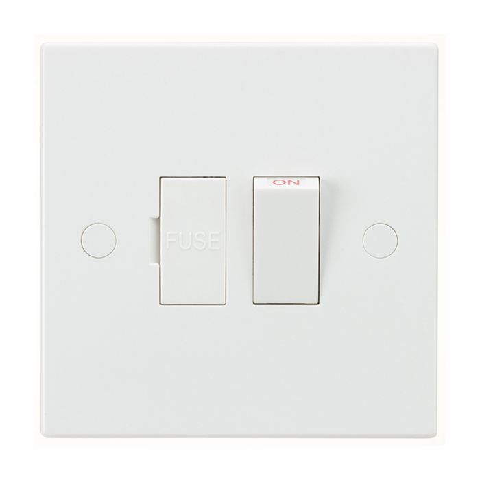 MLA Knightsbridge SN6300 Square Edge White Plastic Switched Fused Connection Spur Unit 13A