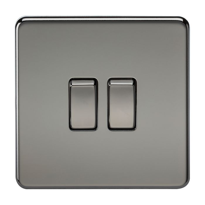 MLA Screwless 10AX 2G 2-Way Switch - Black Nickel