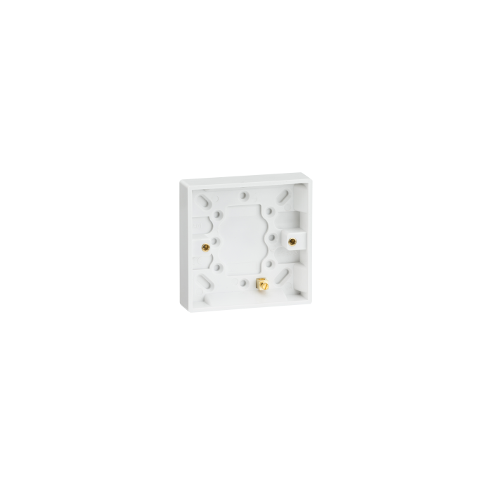 ML Knightsbridge SN1300 (10 PACK) Square Edge White Single 1 Gang 16mm Pattress Box with Earth Terminal
