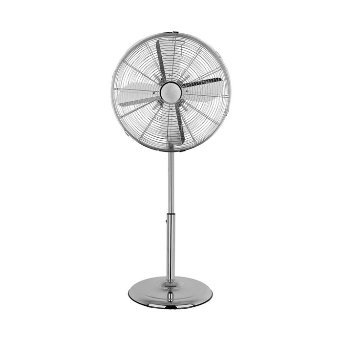 Status 16" Chrome Oscillating 3 Speed Settings Pedestal Floor Fan