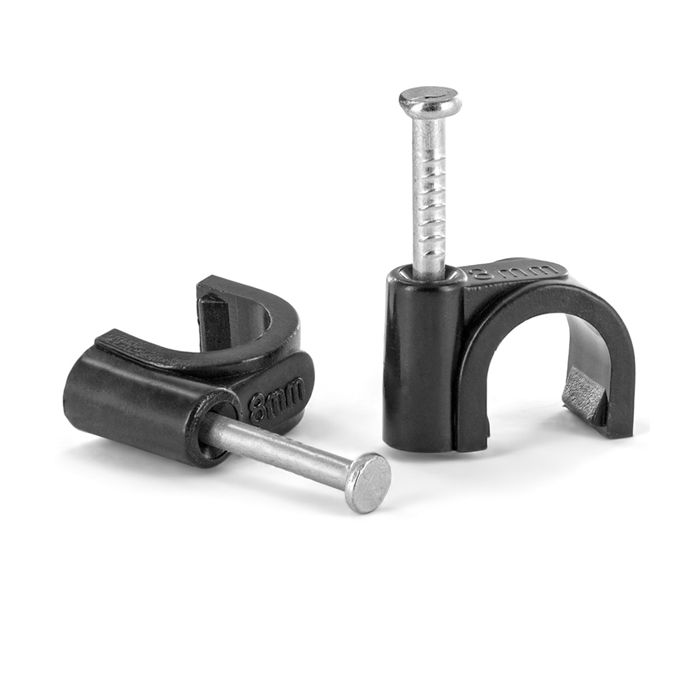 Tower RC8 8mm Black Round Clips x 100