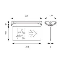 Ansell Harrier Double Sided Legend Arrow Left And Right