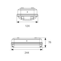 Ansell SLEEK LED 110V POLYCARBONATE BULKHEAD - INTEGRAL MICROWAVE SENSOR - 5W YELLOW BASE