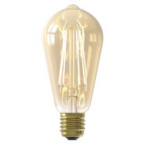 Calex 425420 6W Filament LED dimmable Rustic ST64 Lamp E27 2100K Gold