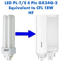 HF LED PL-T/E Equivalent to 18W CFL 4 Pin GX24Q-2