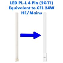 HF/Mains LED PL-L Equivalent to 24W CFL 4 Pin 2G11