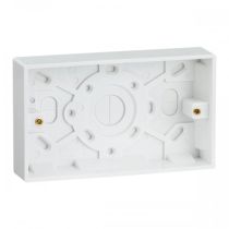 ML Knightsbridge SN1500 Square Edge White Plastic Double 2 Gang 25mm Pattress Box