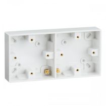 ML Knightsbridge SN1510 (5 PACK) Square Edge White Plastic Dual 25mm Pattress Box with Earth Terminal
