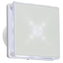 MLA 4 Inch LED Backlit Extractor Fan with Overrun Timer White 