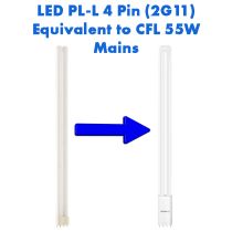 Mains LED PL-L Equivalent to 55W CFL 4 Pin 2G11