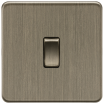 ML Accessories Antique Brass 1 Gang 2-Way Screwless Switch
