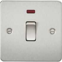 MLA Flat Plate 45A 1G DP switch with neon - brushed chrome
