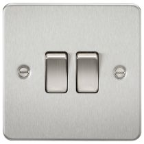 MLA Flat Plate Brushed Chrome 2G Two Way Switch