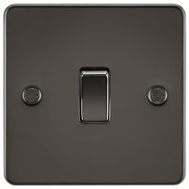 MLA Flat Plate Gunmetal 1G Two Way Switch