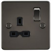 MLA Gunmetal 1 Gang Socket With Black Inserts