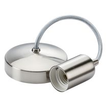 MLA Knightsbridge 6 Inch E27 Contemporary Pendant Set  Brushed Chrome