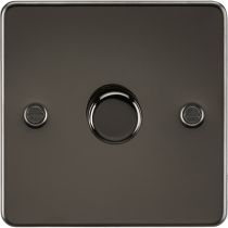 MLA Knightsbridge Flat Plate 1 Gang 2 way 10-200W (5-150W LED) Intelligent Dimmer Gunmetal 
