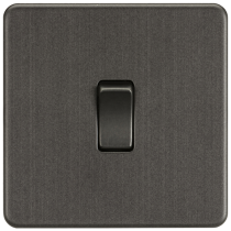 MLA Knightsbridge Screwless Smoked Bronze 1 Gang DP Switch