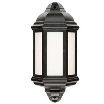 ML Knightsbridge LANT3 Black Polycarbonate LED Outdoor Half Wall Lantern IP54 Cool White 8W