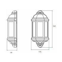 ML Knightsbridge LANT4W White Polycarbonate LED Half Wall Lantern with PIR IP54 Cool White 8W

