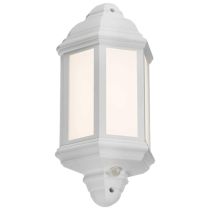 ML Knightsbridge LANT4W White Polycarbonate LED Half Wall Lantern with PIR IP54 Cool White 8W
