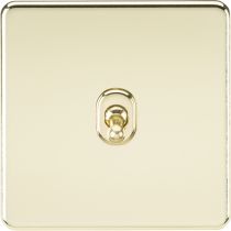 MLA Screwless 10AX 1G Intermediate Toggle Switch - Polished Brass