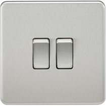 MLA Screwless 10AX 2G 2-Way Switch - Brushed Chrome
