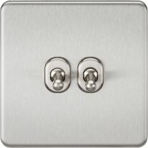 MLA Screwless 10AX 2G 2-Way Toggle Switch - Brushed Chrome