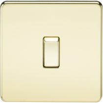 MLA Screwless 20A 1G DP Switch - Polished Brass
