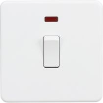 MLA Screwless 20A 1G DP Switch with Neon - Matt White