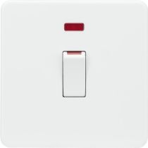 MLA Screwless 45A 1G DP Switch with Neon - Matt White