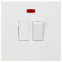 MLA Knightsbridge SN6300N Square Edge White Switched Fused Connection Spur Unit with Neon 13A